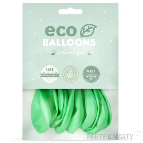 balony ekologiczne mietowy metalik partydeco 10 10 szt