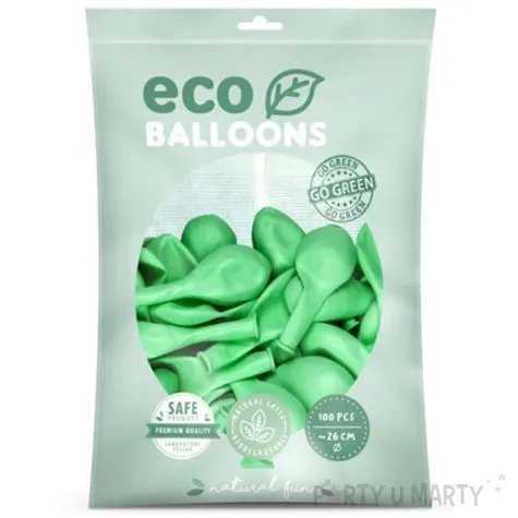 balony ekologiczne mietowy metalik partydeco 10 100 szt