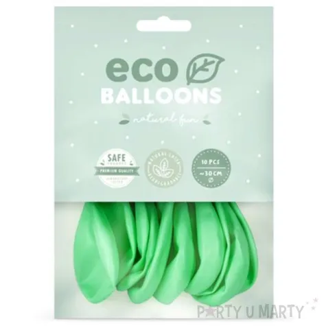 balony ekologiczne mietowy metalik partydeco 12 10 szt