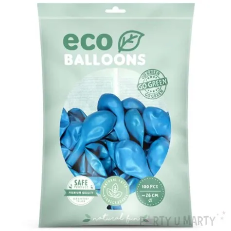 balony ekologiczne niebieski jasny metalik partydeco 10 100 szt