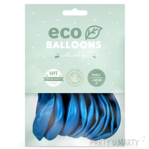 balony ekologiczne niebieski metalik partydeco 12 10 szt