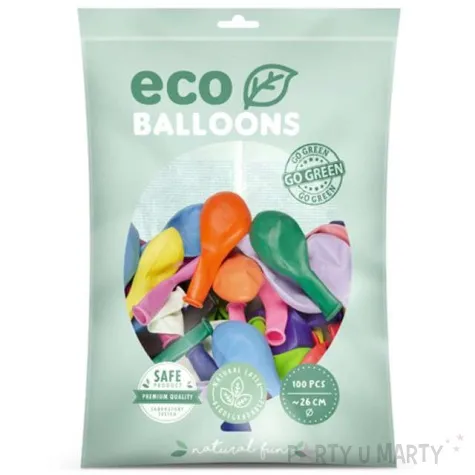 balony ekologiczne pastel mix partydeco 10 100 szt