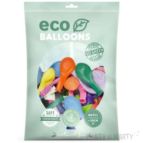balony ekologiczne pastel mix partydeco 12 100 szt