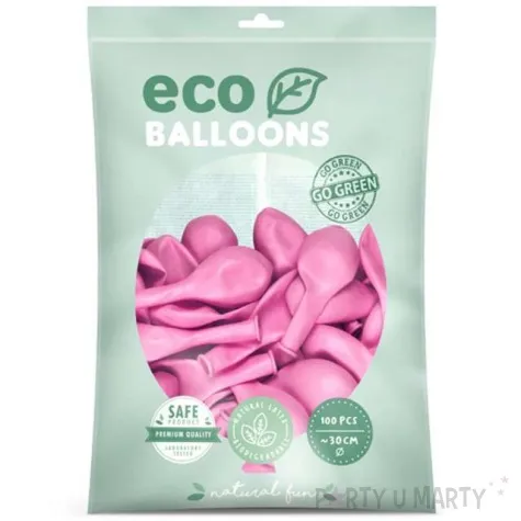 balony ekologiczne rozowy metalik partydeco 12 100 szt