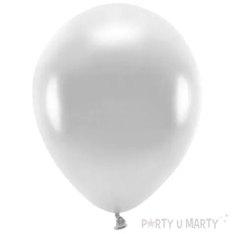 balony ekologiczne srebrny metalik partydeco 10 10 szt