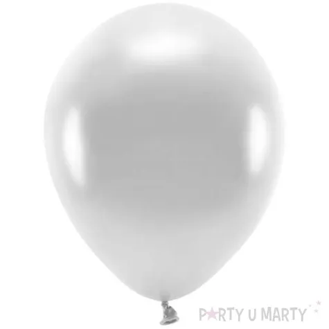 balony ekologiczne srebrny metalik partydeco 10 100 szt