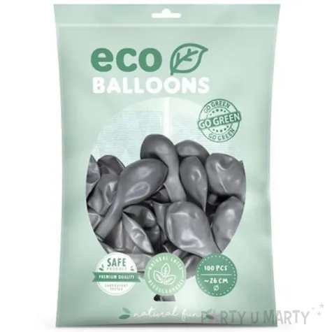 balony ekologiczne srebrny metalik partydeco 10 100 szt