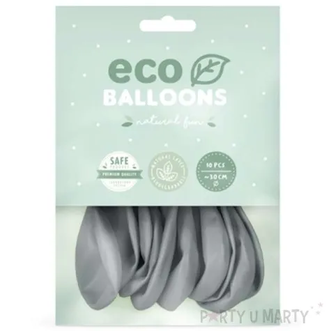 balony ekologiczne szare partydeco 10 10 szt
