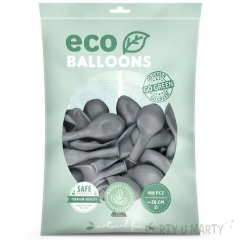 balony ekologiczne szare partydeco 10 100 szt