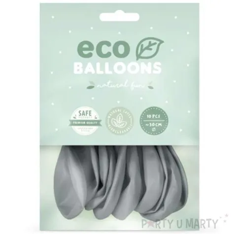 balony ekologiczne szare partydeco 12 10 szt