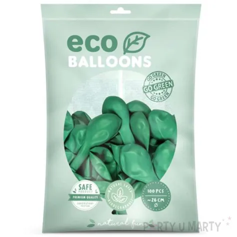 balony ekologiczne zielone partydeco 10 100 szt
