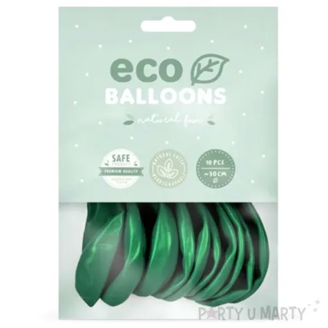 balony ekologiczne zielony metalik partydeco 10 10 szt