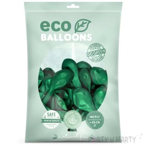 balony ekologiczne zielony metalik partydeco 10 100 szt