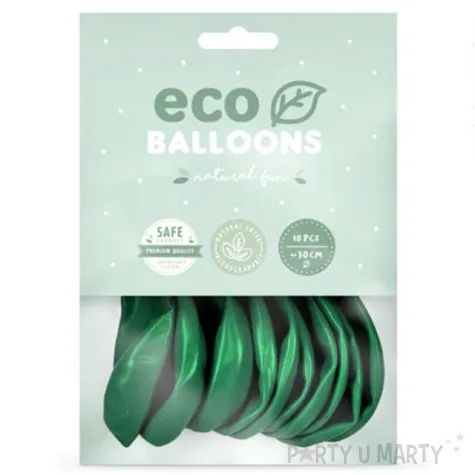 balony ekologiczne zielony metalik partydeco 12 10 szt