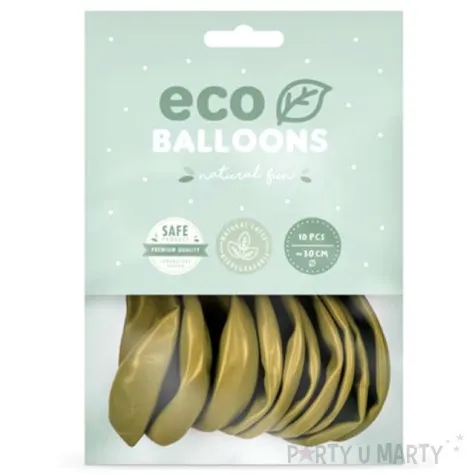 balony ekologiczne zloty jasny metalik partydeco 12 10 szt