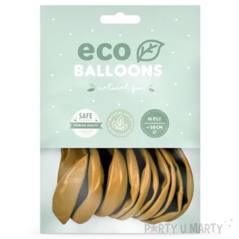 balony ekologiczne zloty metalik partydeco 10 10 szt