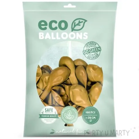 balony ekologiczne zloty metalik partydeco 10 100 szt