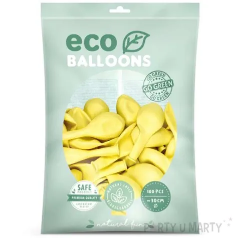 balony ekologiczne zolte jasne partydeco 12 100 szt