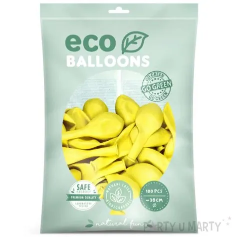 balony ekologiczne zolte partydeco 12 100 szt