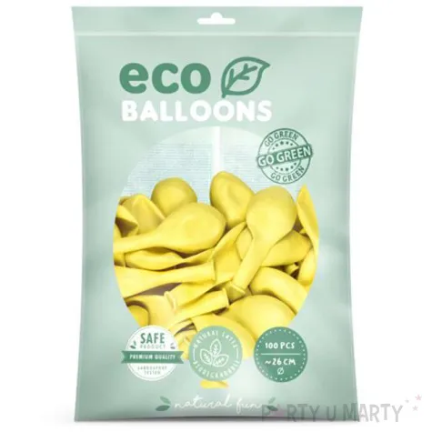 balony ekologiczne zolty jasny metalik partydeco 10 100 szt