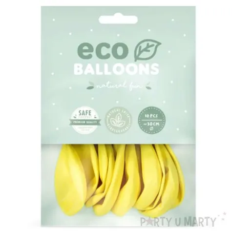 balony ekologiczne zolty metalik partydeco 10 10 szt