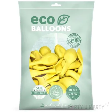 balony ekologiczne zolty metalik partydeco 10 100 szt