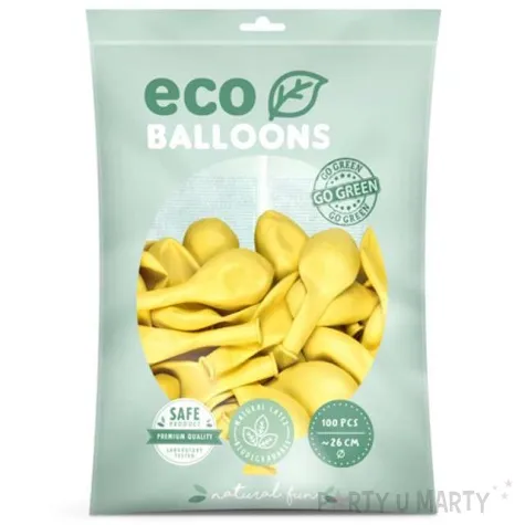 balony ekologiczne zolty slomkowy metalik partydeco 10 100 szt