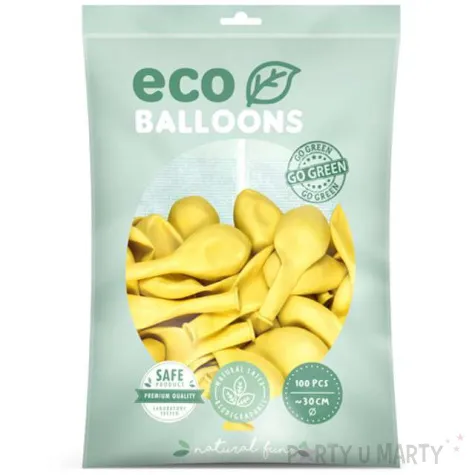 balony ekologiczne zolty slomkowy metalik partydeco 12 100 szt