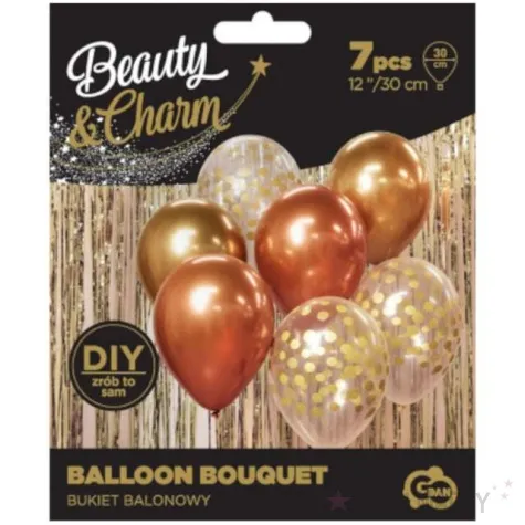 balony elegant beauty and charm zloto miedziany godan 12 7 szt