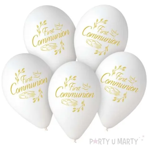 balony first communion biblia i golabek bialy gemar 13 5 szt