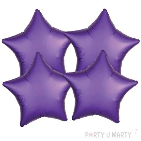 balony foliowe gwiazda fioletowy satynowy amscan 19 str 4 szt