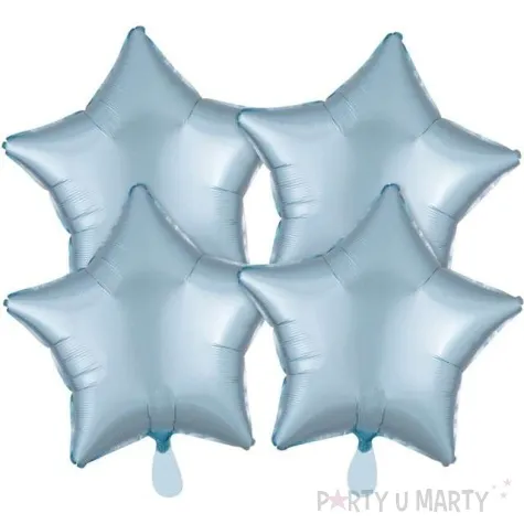 balony foliowe gwiazda niebieski satynowy amscan 19 str 4 szt