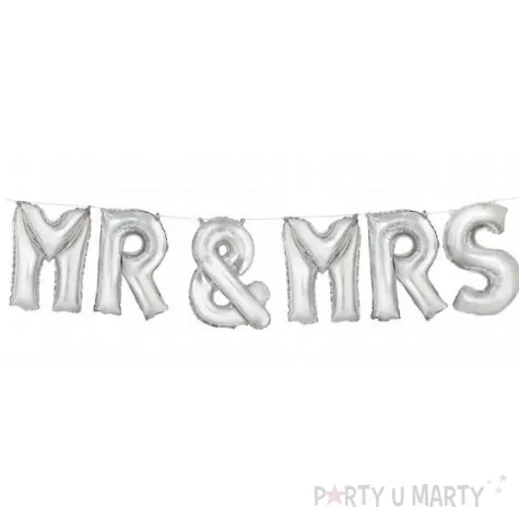 balony foliowe mr mrs srebrne unique 35 5x274 cm