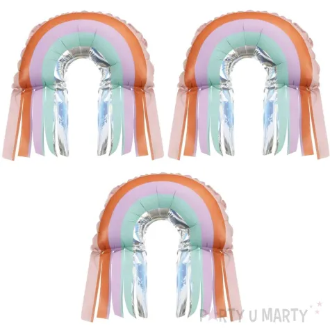 balony foliowe tecza z fredzlami do girlandy dekoracja na urodziny partydeco 16 3 szt shp