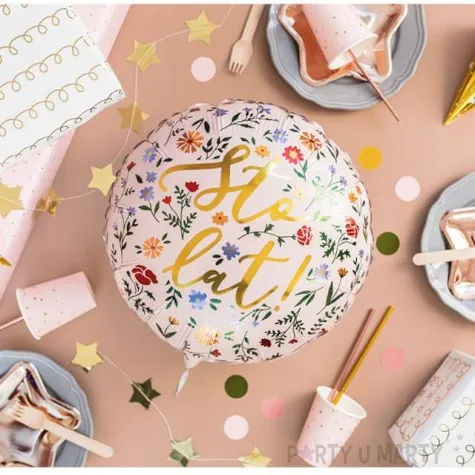 balony foliowy kwieciste 100 lat jasno rozowy partydeco 14 rnd