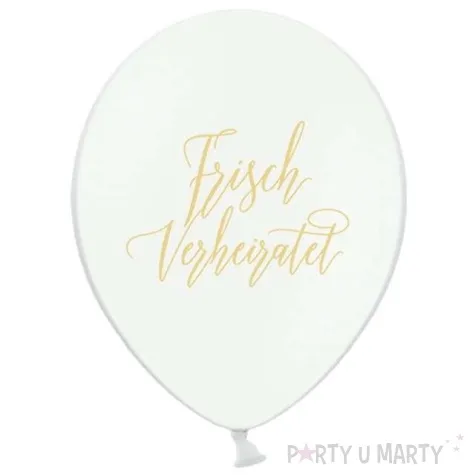 balony frisch verheiratet hochzeit liebe pastel biale 12 strong 6 szt