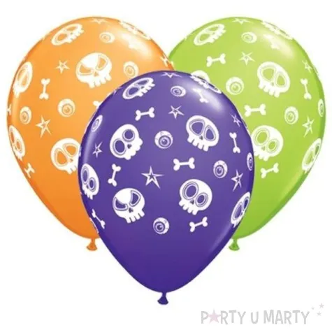 balony fun skulls and eyeballs pastel mix qualatex 11 25 szt