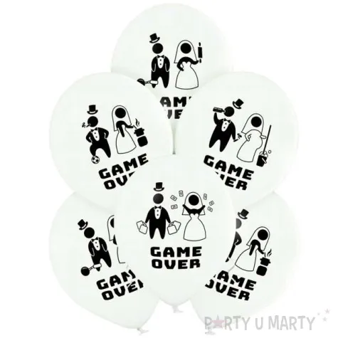 balony game over biale belbal 12 6 szt