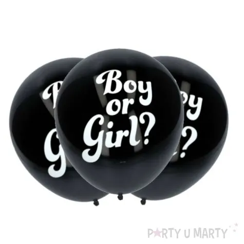 balony gender reveal boy or girl chlopiec czarny folat 14 3 szt