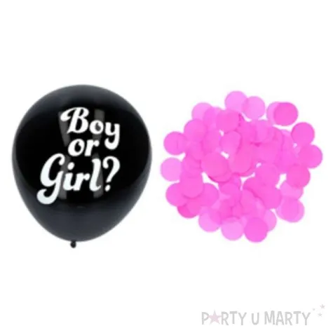 balony gender reveal boy or girl dziewczynka czarny folat 14 3 szt