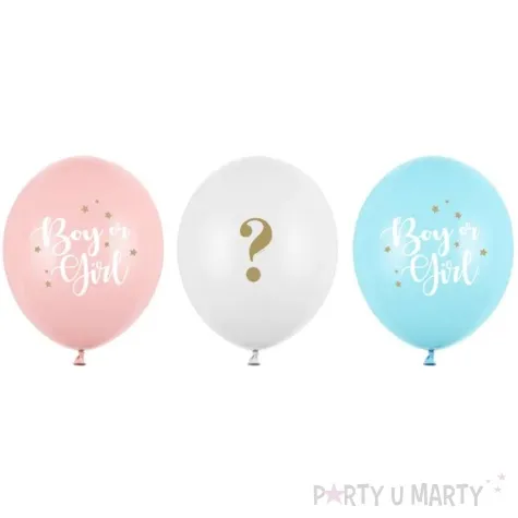 balony gender reveal boy or girl pastel mix partydeco 12 50 szt