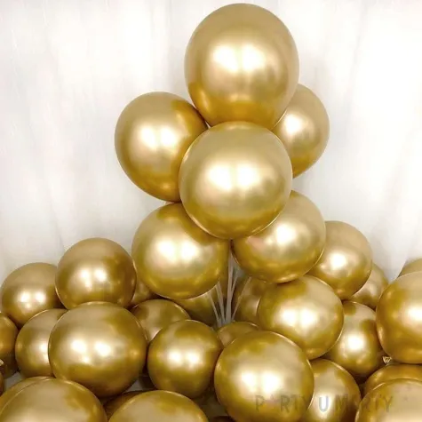 balony glossy chlodny zloty partydeco 12 20 szt