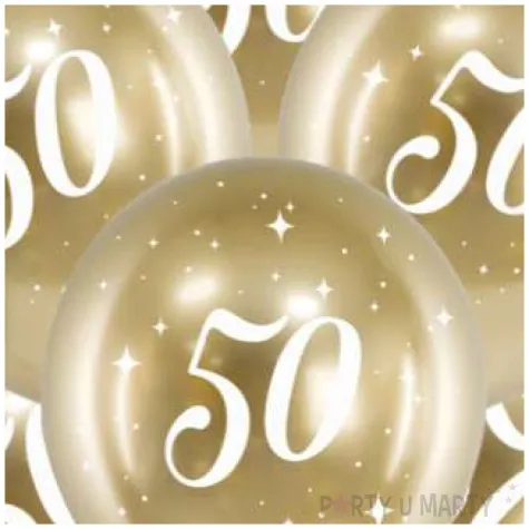 balony glossy liczba 50 zlote partydeco 12 6 szt