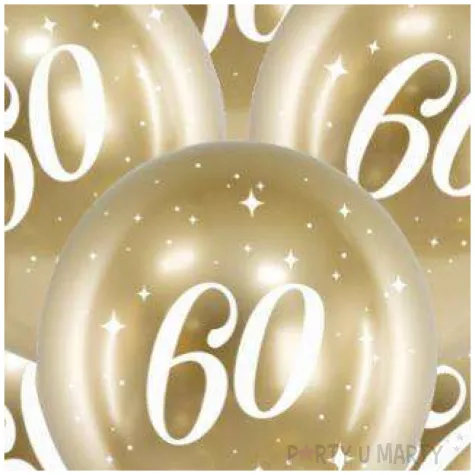balony glossy liczba 60 zlote partydeco 12 6 szt
