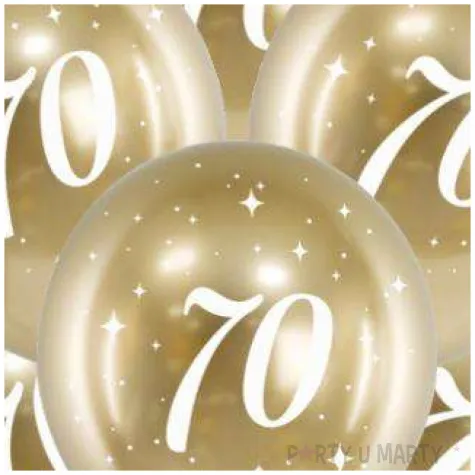 balony glossy liczba 70 zlote partydeco 12 6 szt