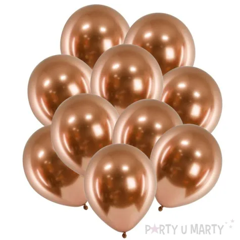 balony glossy miedziany partydeco 12 10 szt