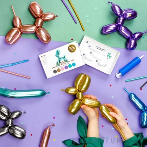 balony glossy modeliny pompka metalik mix partydeco 30 szt