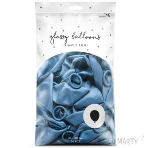 balony glossy niebieski partydeco 12 50 szt