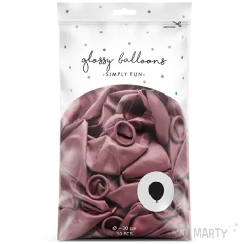 balony glossy rozowe zloto partydeco 12 50 szt
