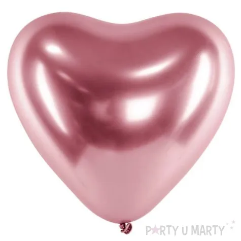 balony glossy serce rozowe zloto partydeco 12 50 szt
